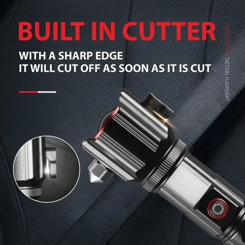 Safety Hammer Red Blue Alarm Telescopic Zoom Usb Rechargeable Cob Aluminum Alloy White Led Torches Lights Tactical Flashlight