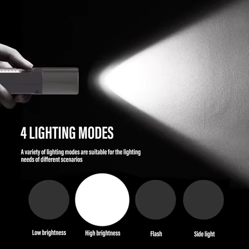 P50 1000 Lumens Outdoor Multi-functional Zoomable LEP White Laser Flashlight Type-C Charging Telescopic Torch for Emergency