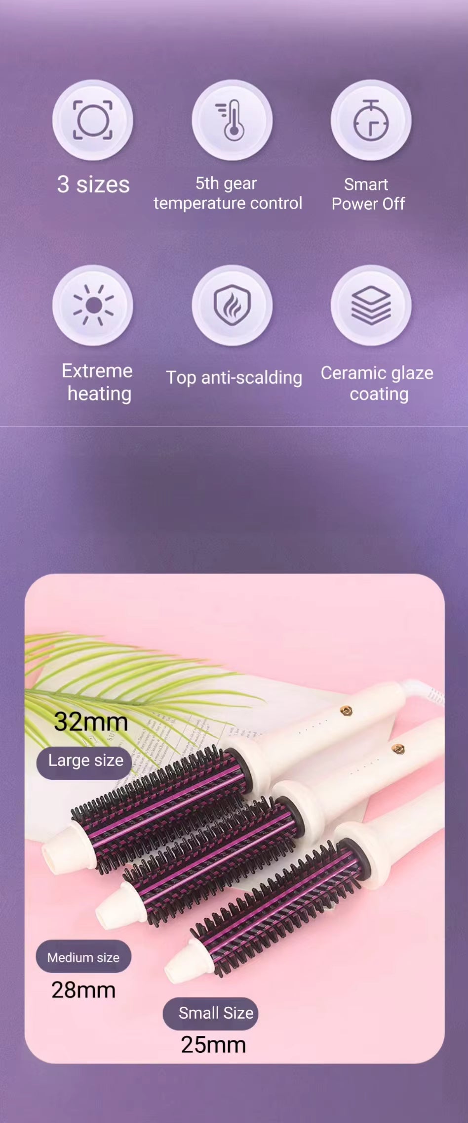 SKERTS Pro Hair Straightener 2 in 1 Hair Styler One Step Fast Straightening Brush Hair Curler