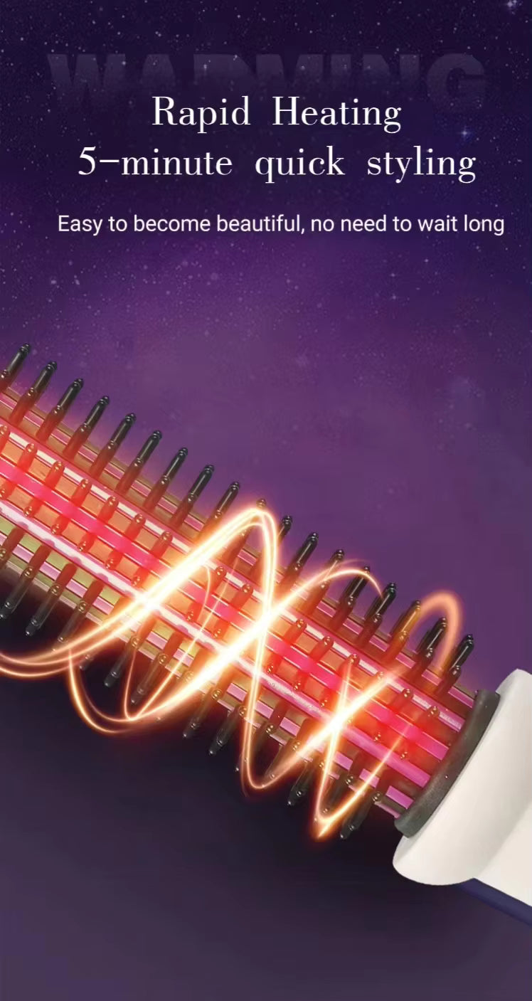 SKERTS Pro Hair Straightener 2 in 1 Hair Styler One Step Fast Straightening Brush Hair Curler