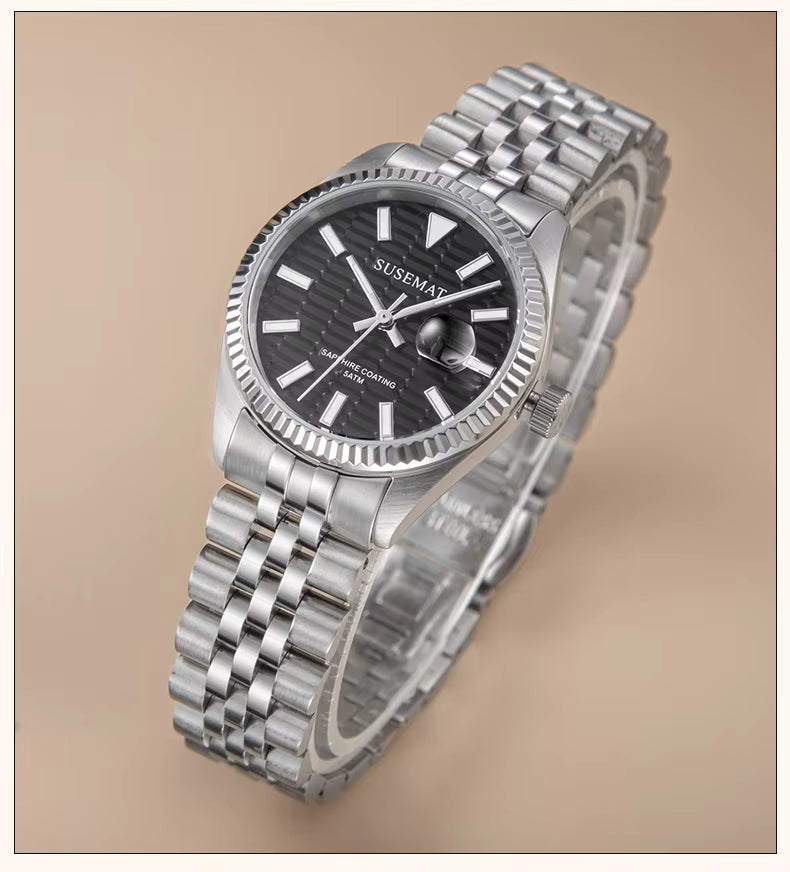 SUSEMAT Luxury Casual Men’s Business Quartz Wristwatch | Stainless Steel Strap | Waterproof | Premium Stylish Watch for Men | Perfect Lover Gift